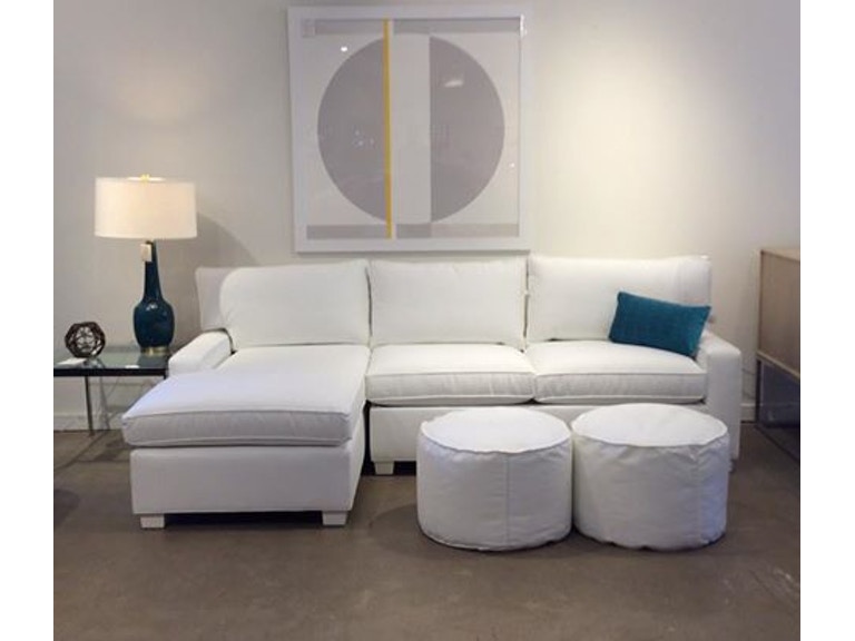 Mitchell Gold + Bob Williams Factory Outlet Living Room 2pc sectional with full sleeper in Essential-White. 102 x 59 (SKU: Alex-7)